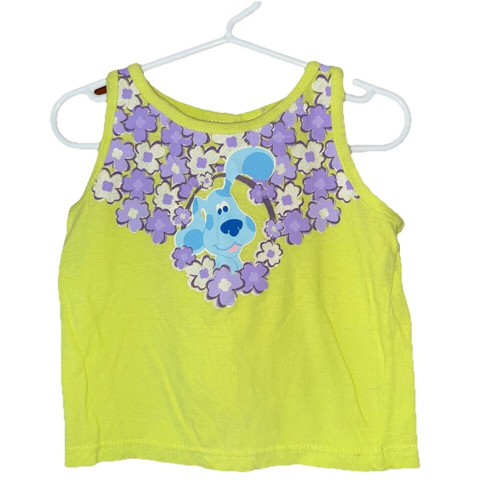 HTF Vintage Nick Jr Blue’s Clues Toddler 3T Tank Top Dog Blue 2004